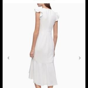 NWT Calvin Klein flutter sleeve Square Neck Midi D